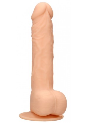 Телесный фаллоимитатор Silicone Dildo With Balls - 24 см.