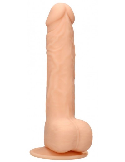 Телесный фаллоимитатор Silicone Dildo With Balls - 24 см.