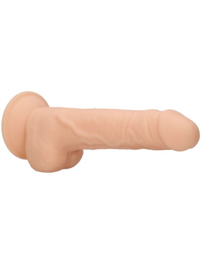 Телесный фаллоимитатор Silicone Dildo With Balls - 24 см.