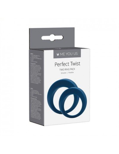 Набор из 2 синих эрекционных колец Perfect Twist Cock Ring Set