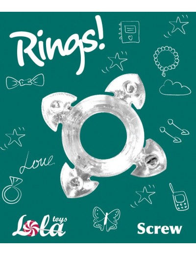 Прозрачное эрекционное кольцо Rings Screw