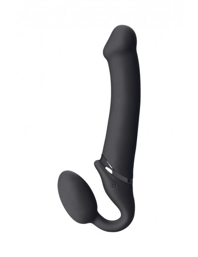 Черный безремневой вибрострапон Vibrating Bendable Strap-On L