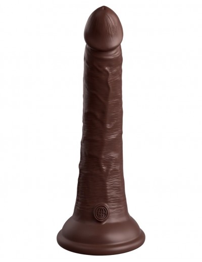 Коричневый фаллоимитатор 7  Silicone Dual Density Cock - 21 см.