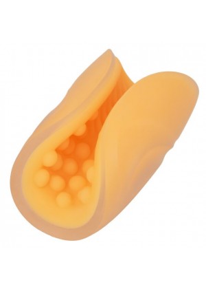 Оранжевый рельефный мастурбатор Dual Grip