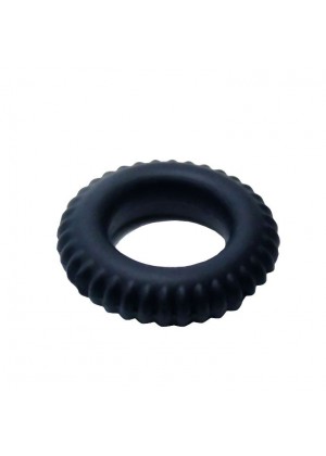 Черное силиконовое эрекционное кольцо-шина Sex Expert