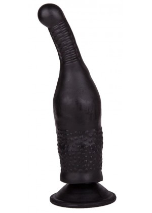Чёрный анальный фаллоимитатор на присоске - 16,5 см.