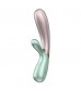 Зелёно-розовый вибратор-кролик Hot Lover с возможностью управления через приложение - 19,3 см.