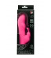 Розовый вибратор с клиторальным стимулятором PURRFECT SILICONE DELUXE RABBIT - 19 см.