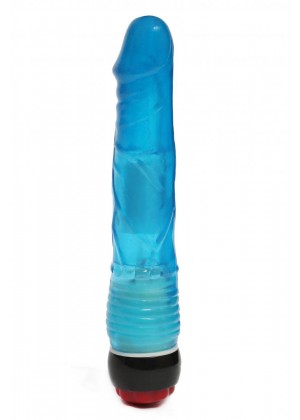 Голубой вибратор-реалистик - 21,5 см.
