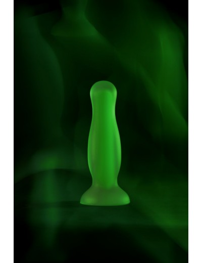 Зеленая, светящаяся в темноте анальная втулка Mortimer Glow - 12,5 см.