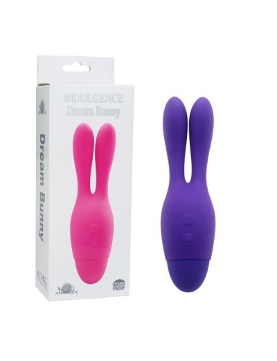 Фиолетовый вибратор INDULGENCE Dream Bunny - 15 см.