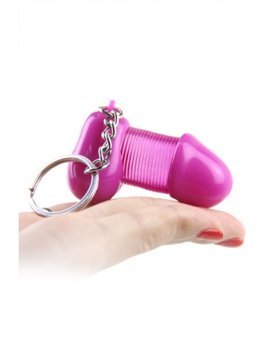 Розовый брелок для ключей в форме пениса