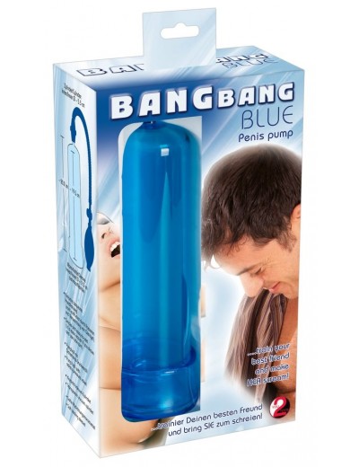 Синяя вакуумная помпа Bang Bang - 20 см.