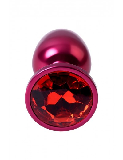 Красная анальная пробка с кристаллом красного цвета - 7,2 см.