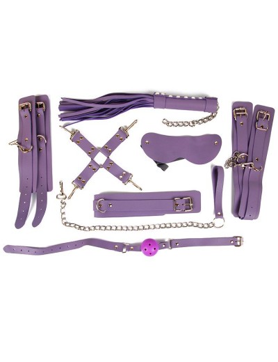 Пикантный набор БДСМ-аксессуаров фиолетового цвета