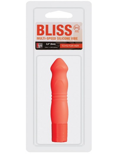 Оранжевый силиконовый вибромассажёр NEON BLISS VIBRATOR - 9 см.