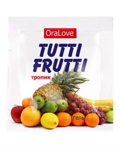 Пробник гель-смазки Tutti-frutti со вкусом тропических фруктов - 4 гр.