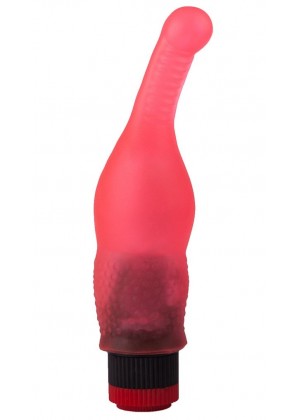 Гелевый розовый массажёр простаты - 18,8 см.