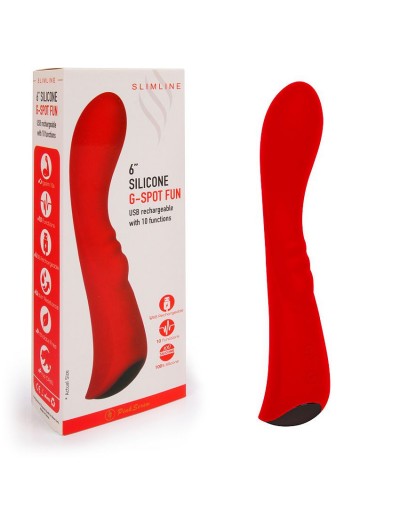 Красный вибромассажер 6  Silicone G-Spot Fun - 19,1 см.