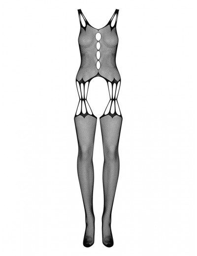 Пикантный боди-комбинезон с имитацией чулок и вырезами