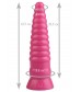 Розовая рельефная коническая анальная втулка - 22,5 см.