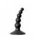 Чёрный фигурный изогнутый анальный стимулятор - 8,5 см.