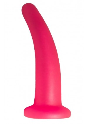 Розовый изогнутый стимулятор простаты из геля - 12,5 см.