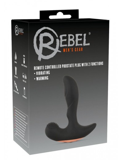 Черный вибромассажер простаты Remote Controlled Prostate Plug with 2 Functions - 13,6 см.