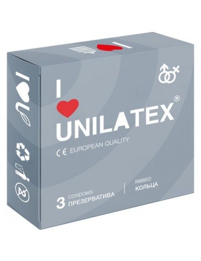 Презервативы с рёбрами Unilatex Ribbed - 3 шт.