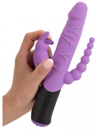 Сиреневый тройной вибратор Triple Vibrator - 22,2 см.