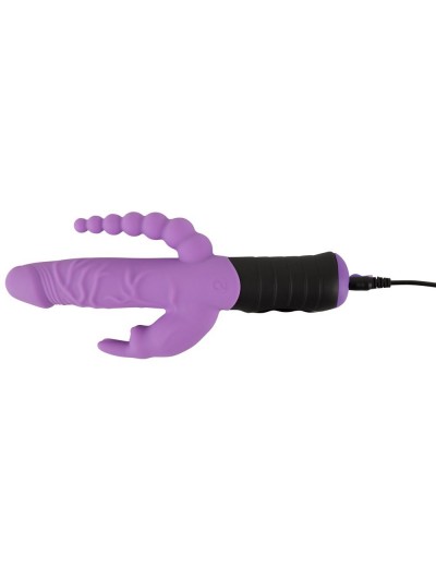 Сиреневый тройной вибратор Triple Vibrator - 22,2 см.