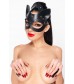 Черная кожаная маска  Кошка  с ушками