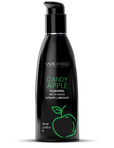 Лубрикант с ароматом сахарного яблока Wicked Aqua Candy Apple - 60 мл.