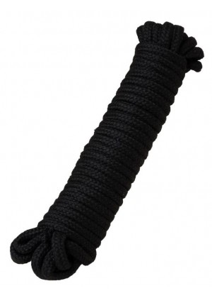 Черная текстильная веревка для бондажа - 1 м.