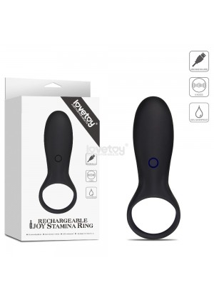 Черное эрекционное виброкольцо IJOY Rechargeable Stamina Ring