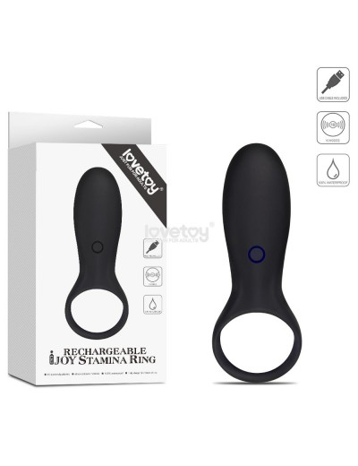 Черное эрекционное виброкольцо IJOY Rechargeable Stamina Ring