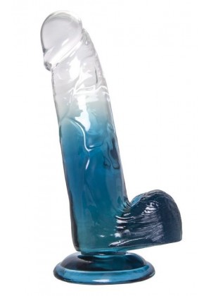 Прозрачно-синий фаллоимитатор Avy -  20 см.