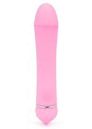 Розовый гладкий вибратор с 11 режимами вибрации - 11,5 см.