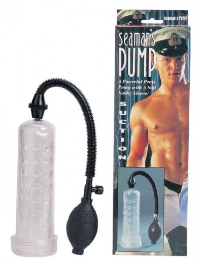 Прозрачный вакуумный массажер-помпа Seaman с силиконовой вставкой