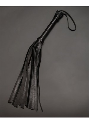 Чёрная кожаная плеть с 17 хвостами - 40 см.