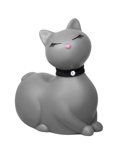 Серый массажёр-кошка I Rub My Kitty с вибрацией
