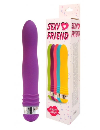 Фиолетовый эргономичный вибратор Sexy Friend - 17,5 см.