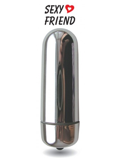 Серебристая гладкая вибропуля Sexy Friend - 8,3 см.