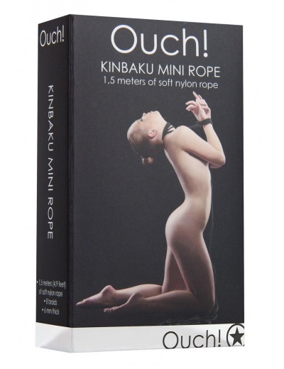 Чёрная веревка для бондажа Kinbaku Mini - 1,5 м.