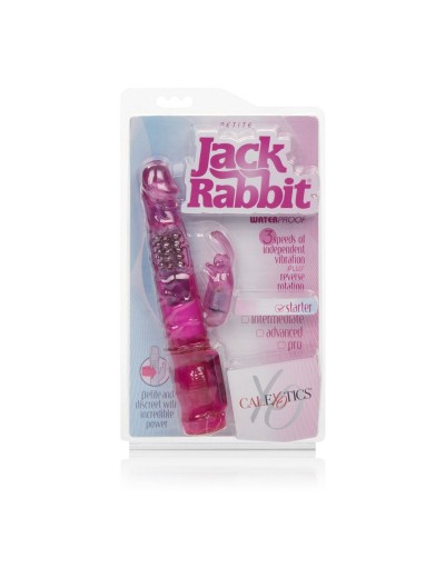 Розовый вибромассажер Petite Jack Rabbit - 24 см.