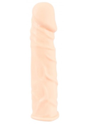 Телесная удлиняющая насадка с вибрацией Silicone Extension Vibrating - 19 см.