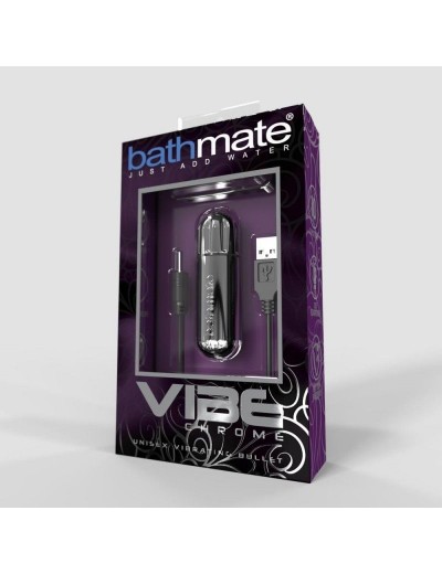 Серебристая перезаряжаемая вибропуля Bathmate Vibrating Bullet Vibe Chrome