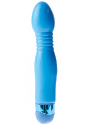 Голубой гибкий вибромассажер Powder Puff Massager - 17,1 см.