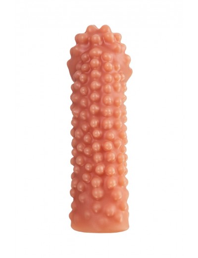 Реалистичная насадка на пенис с бугорками - 16,5 см.