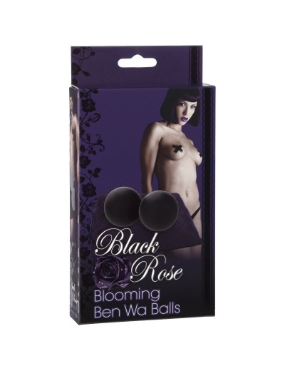 Черный вагинальные шарики Black Rose Blooming Ben Wa Balls